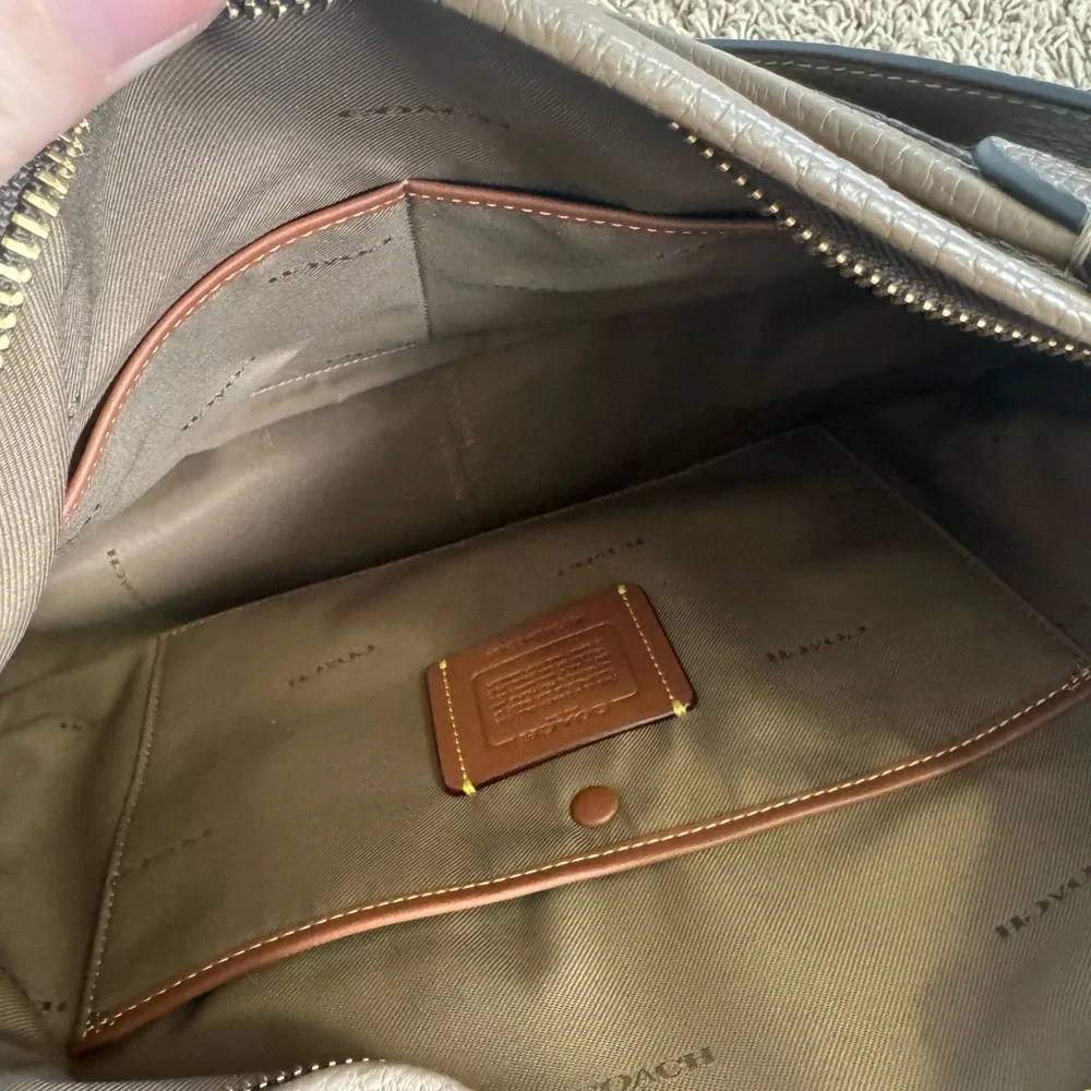 Coach Taupe Leather Shoulder Bag - Picture 4 of 4